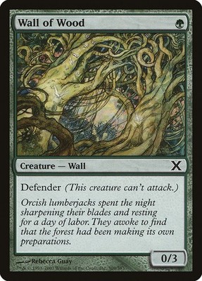 MTG Magic the Gathering Wall of Wood (309/514) Tenth Edition LP