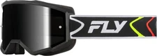 Fly Racing Zone Goggles (One Size Fits Most, Black/White / Black Mirror/Smoke Le
