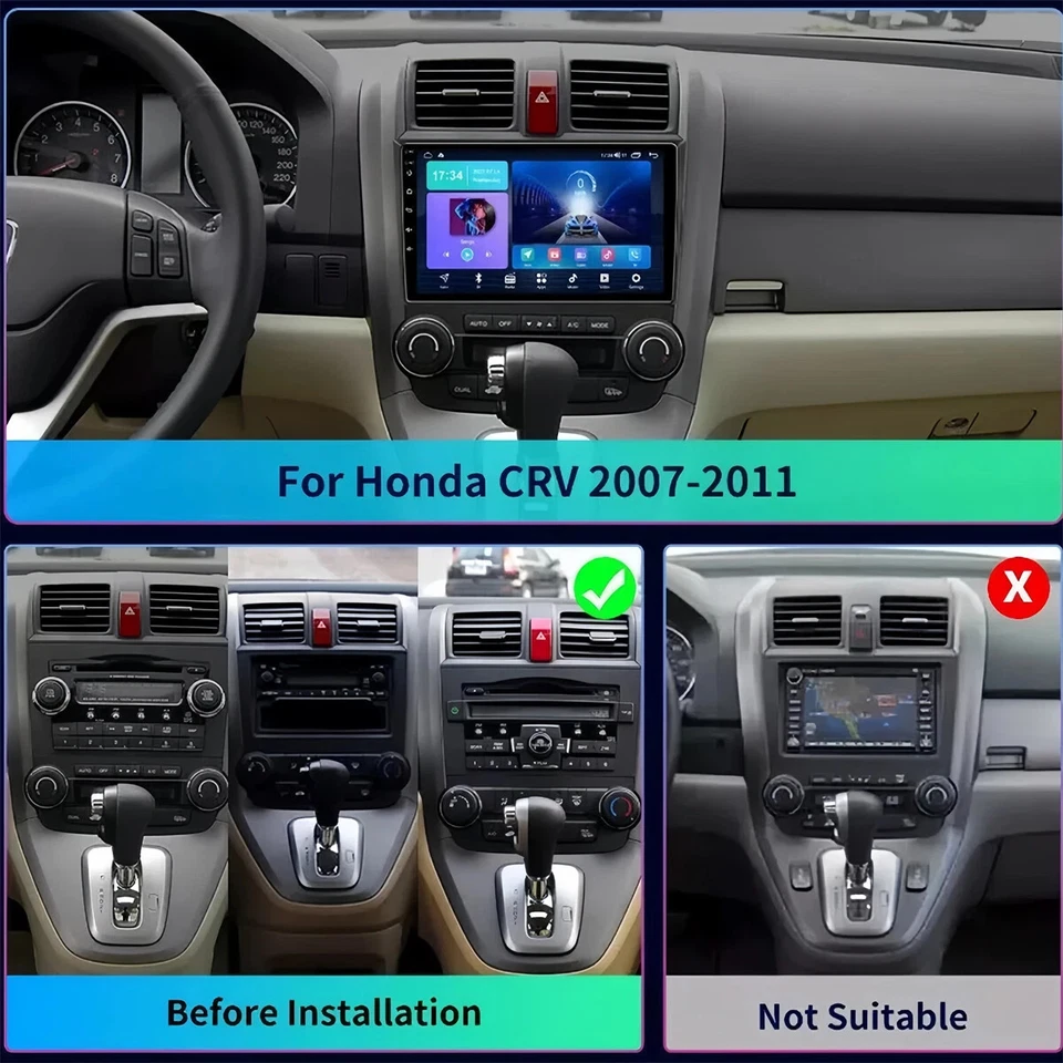 2+64G Android15 Stereo Radio CarPlay For Honda CRV 2007-2011 GPS BT RDS Sat Nav - Image 4 of 4