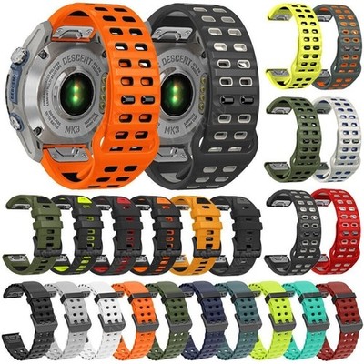 Quick Fit Silicone Watch Band Strap For Garmin Instinct 3 45mm 50mm Descent G2