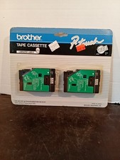 2-Pack Brother P-Touch TC-12, 1/2" Blue on Clear Label Tape Cassette 25 Feet