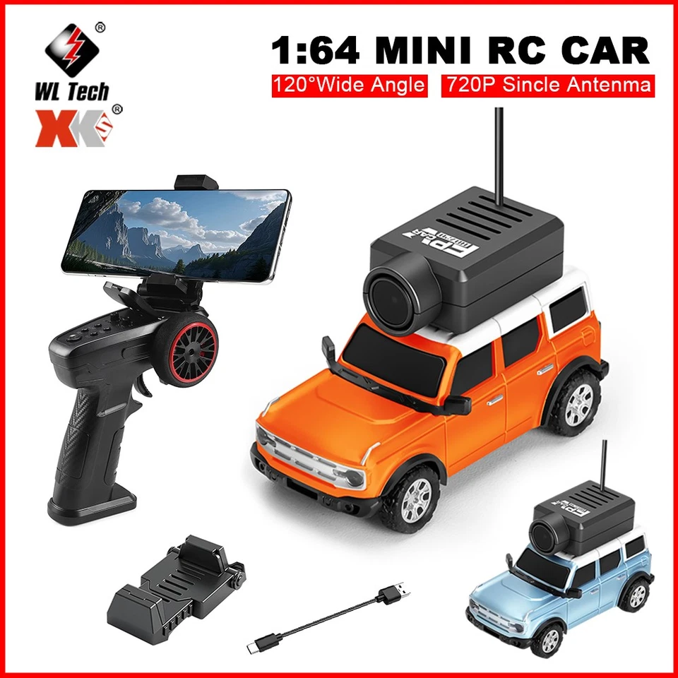 WLtoys FPV RC Car 1:64 Mini RC Racing Car 120° Wide Angle Camera 2.4G 720P - Image 2 of 4