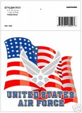 USAF AIR FORCE USA FLAG  EMBLEM CAR WINDOW DECAL