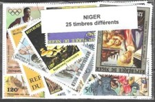 Niger 25 timbres différents oblitérés