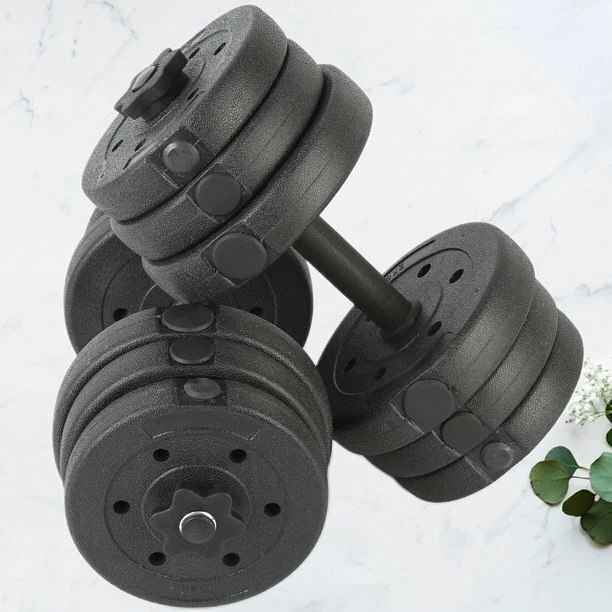 12x Plating Rod Dumbbells Gym Adjustable Men's Fitness Training Arm Steel 44lbs