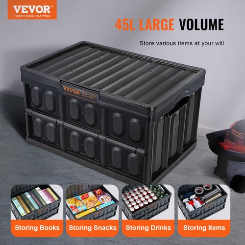 VEVOR Klappbox Aufbewahrungsbox 3er Set Faltbar Box Kunststoffbox mit Deckel 45L - Bild 2 von 12