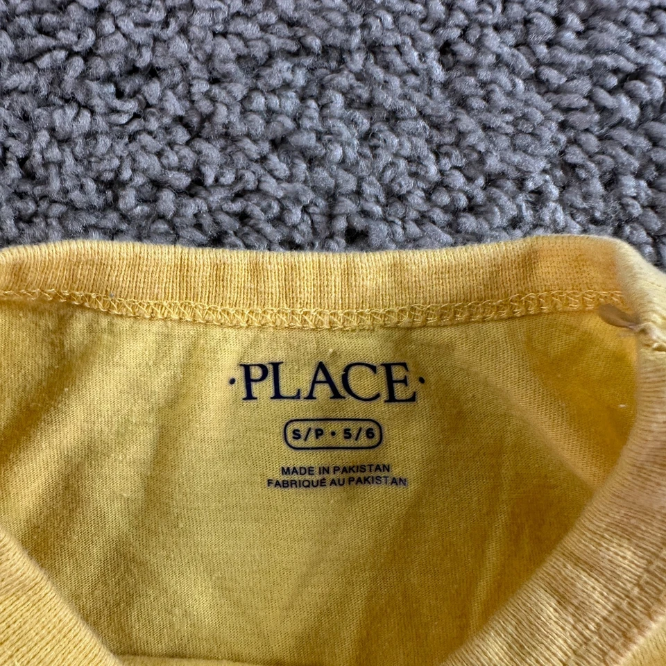 Place Shirt Boys Small Yellow Dinosaur Tyrannosaurus Rex T Rex Short Sleeve Kids - Image 4 of 4