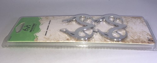 Realtree Outfitters Rare Silver Color Deer Antlers Car/Truck 2 Emblems In Pk-NEW - Picture 6 of 12