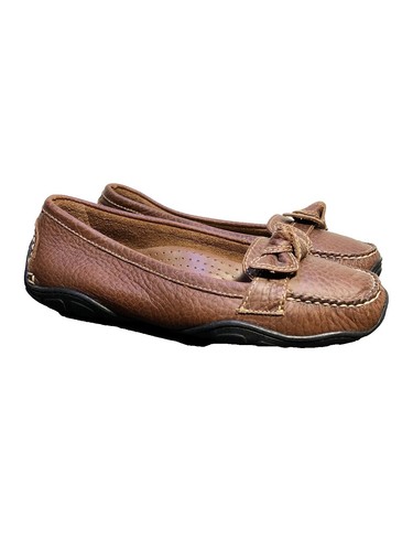 L.L. Bean Vibram Sole Slip On Dark Brown Leather Loafers  display picture 2