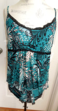 SOFT COMFY DARK GREEN w/LACE SECRET TREASURES WOMEN'S SHORT PAJAMA SET XL 16-18