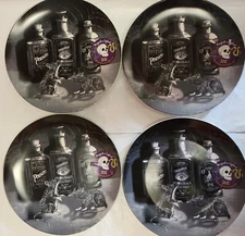 4 Harvest Green Studio Halloween Potion Apothecary Rats Side Salad Plate England