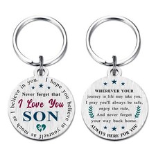 Son Christmas Keychain Gifts - Son Birthday Gifts Grown Son Gifts from Mom Da...