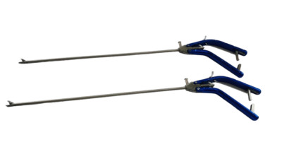 laparoscopic needle holder curved right and straight jaw instrument Set 5mm 2Pc