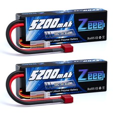 2x Zeee 2S Lipo Battery 7.4V 5200mAh 100C T Plug for RC Car Truck Heli RC Model