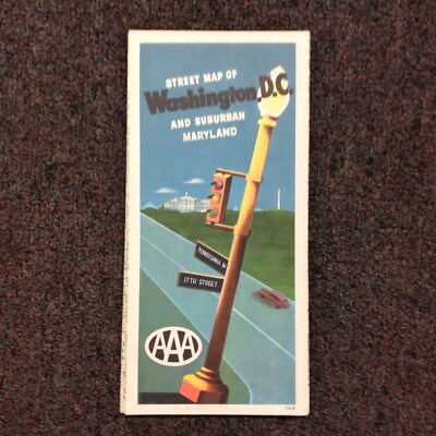 Vintage 1973-74 Street Map of Washington DC and Suburban Maryland AAA Guide Maps