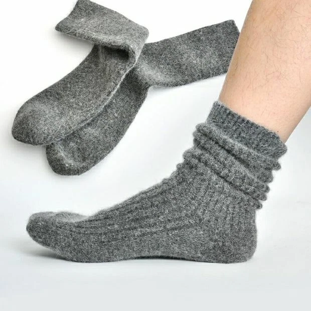 Paquete de 3 calcetines térmicos gruesos 100 % lana para hombre cálidos suaves pesados invierno Foto 3 de 4