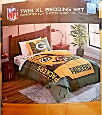 NFL Green Bay Packers TWIN XL Bed Set comforter, sheets, pillowcase