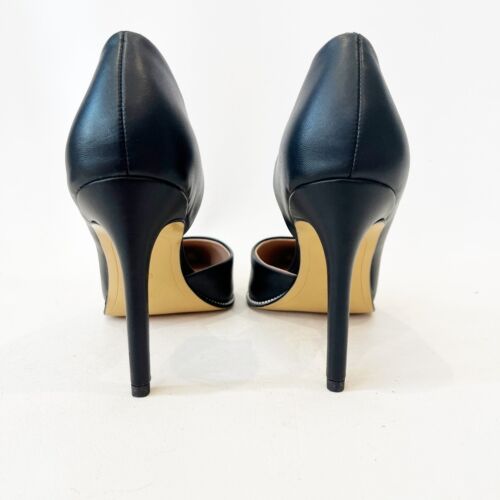 BCBGeneration Black Harnoy D'Orsay Heels Silver Chain Size 9.5 Date Night Out - Picture 3 of 8