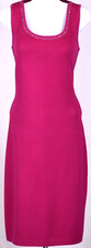 ST JOHN Women's Knit Pink With Studs Crystal Trim Shimmer Dress Sz 10