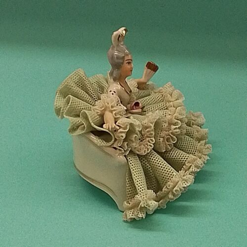 Porzellan figur Dame sitzend Wilhelm Rittirsch Spitze Lace - Bild 4 von 7