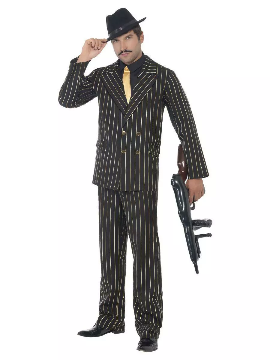 Neuf Adulte Gangster Costume Zoot pour Hommes 1920s Mafia Déguisement