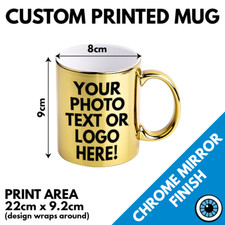 Tasse Gold Silber Chrom individuell bedruckt • Drucktasse Geschenk Bild Text Logo Becher