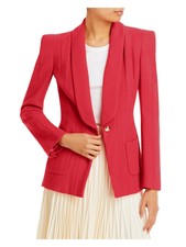 Sergio Hudson Womens Red Seamed Lined Shoulder Pads Blazer Jacket 14