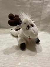 8" L VINTAGE 1986 NOTEWORTHY WHITE MOOSE STUFFED ANIMAL PLUSH TOY