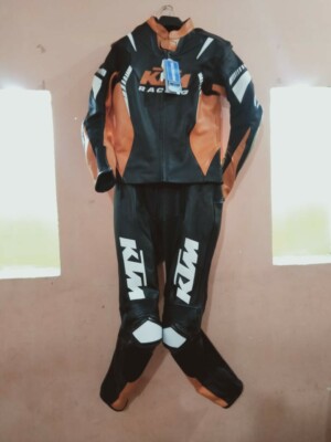 Carreras Traje Motorista de Cuero Hombres Chaqueta de Cuero de Moto Pantalones