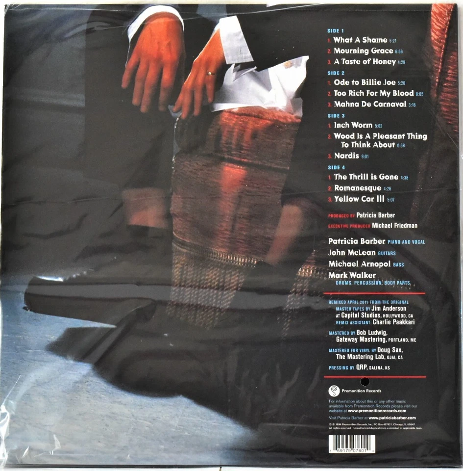 AUDIOPHILE PREMONITION 1998 QRP USA PATRICIA BARBER "Cafe Blue" 180g #2LP SEALED - Image 2 of 2