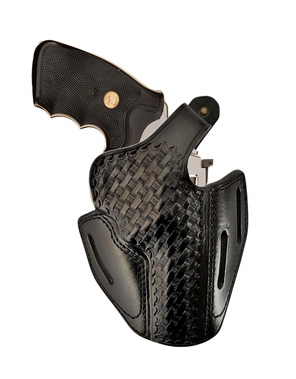 Leather Belt Holster Fits Taurus 856 Defender, 605, 692 - 3 Slot Belt Loops-image