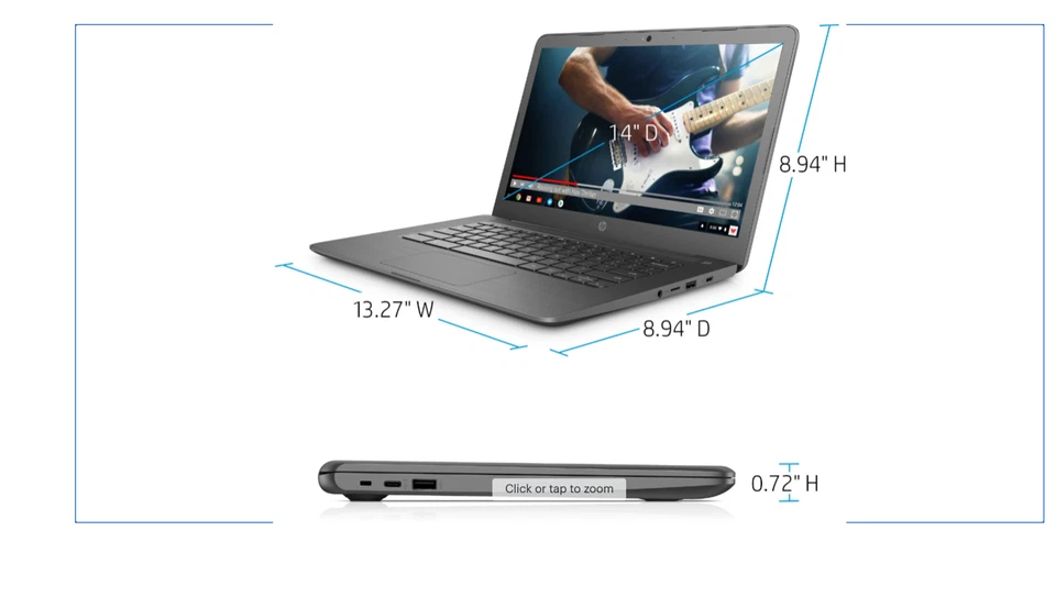 New HP 14" Touch-Screen Chromebook Intel Celeron - 4GB Memory - 32GB eMMC Flash - Image 4 of 4