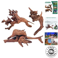 Unique 3-Piece Mopani Driftwood for Aquariums & Reptile Habitats - 7'' to 11''
