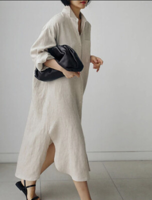 GLOBUS 100% Linen Shirt-Dress Size M | eBay