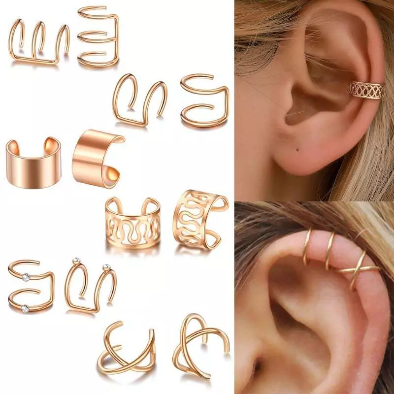 Side earrings without best sale piercing