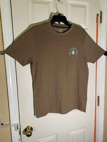 Volcom Mens Small Stone Trippin Short Sleeve Tee T-Shirt Brown Modern Fit Casual - 第 1/8 張圖片