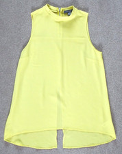 Primark Yellow Round Neck Sleeveless Top with Zip. Size 16 42" bust x 34"long