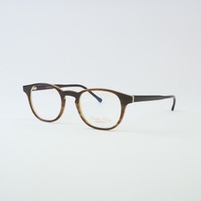 Büffelhorn Brille Freddie Wood ID1 Braun Panto Handgefertigte Hornbrillengestell