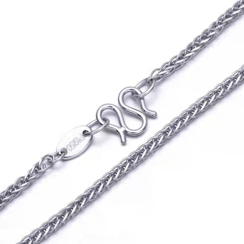 Collana maglia grano fortunato PT950 platino puro 950 catena 1,2 mm-3,5 mm 16-24 pollici - Foto 11 di 12
