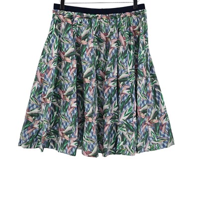INWEAR by HELENA Skirt Womens Sz 14 Tropical Geometric Print Elastic Waist Retro