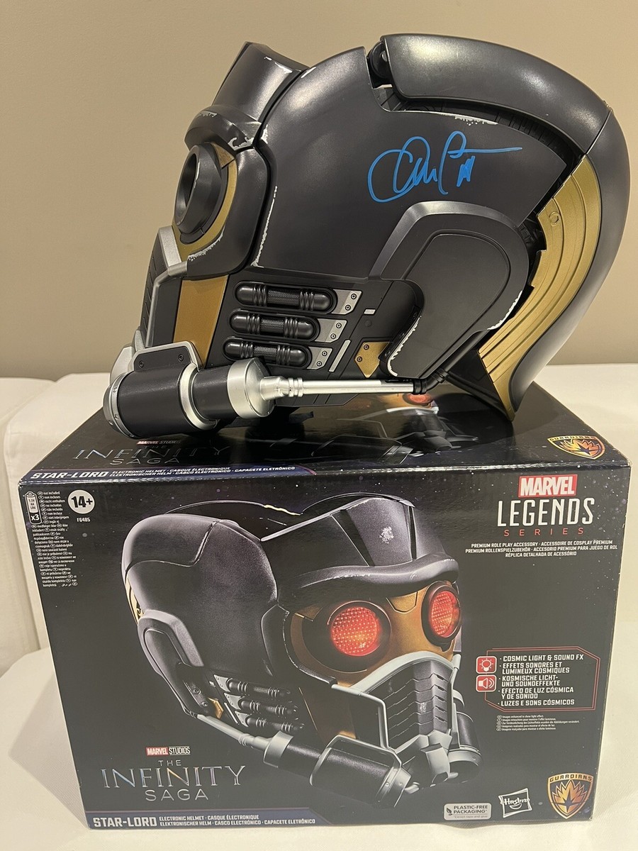 CHRIS PRATT SIGNED MARVEL LEGENDS STAR-LORD HELMET INFINITY SAGA