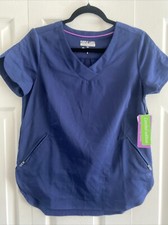 Purple Hands Women's Navy Scrub Top Purple Label Limited Edition Small NEW