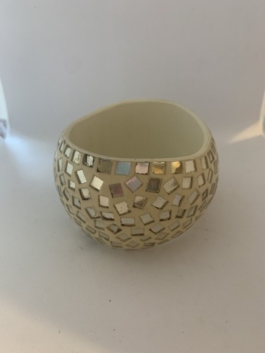 Wide Chunky White Bangle With Mirror Embellishment - Picture 8 of 11