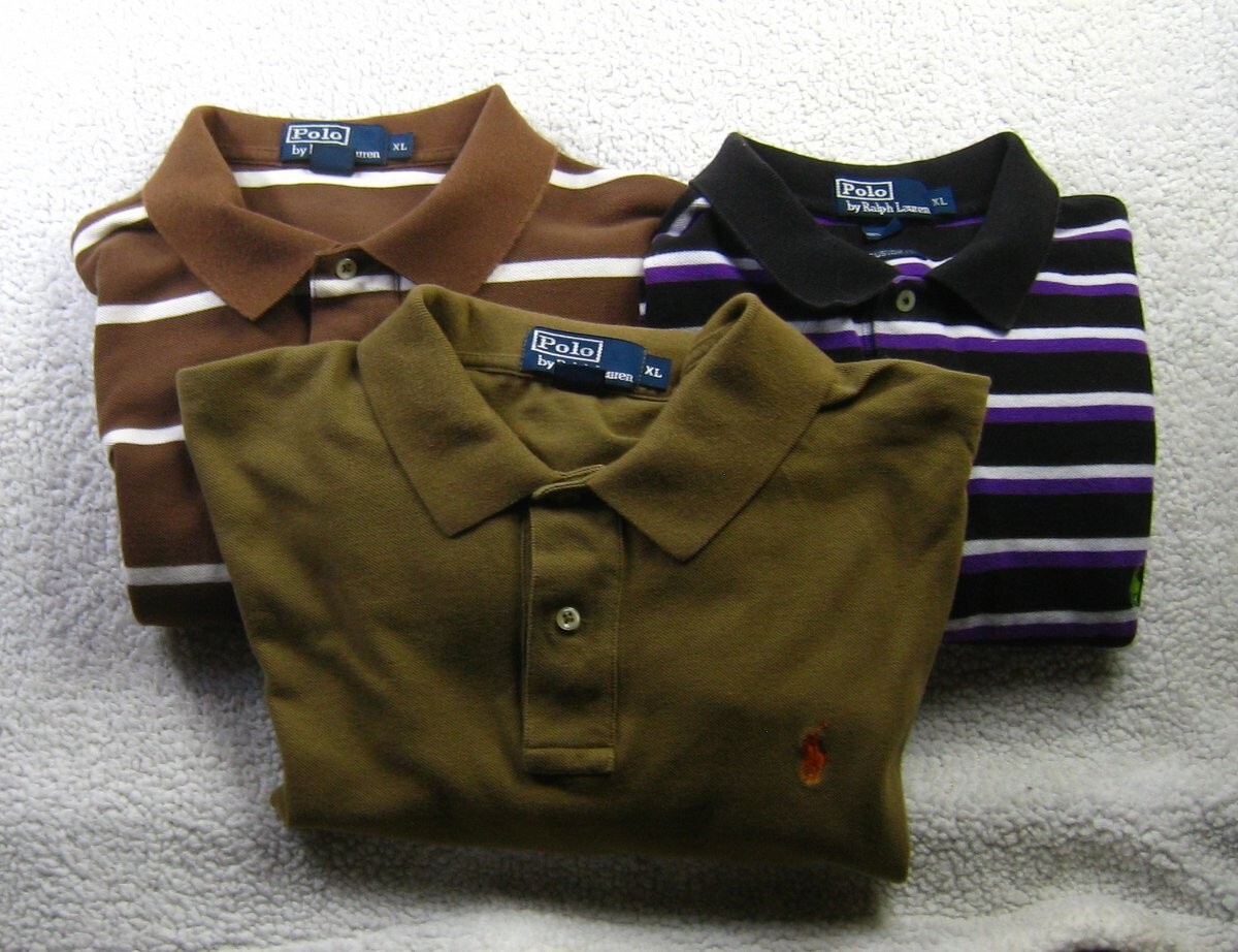 3 Polo Ralph Lauren Polo Uomo X Large Personalizzata Vestibilità Pony Colori Misti