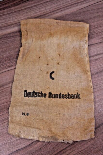 Alter Geldsack Münzbeutel Taler Dt. Bundesbank / Chicago Bank Sparschwein Kasse