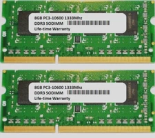 New 16GB 2X8GB Memory Ram PC3-10600 DDR3-1333 MHz SODIMM for HP EliteBook 8560W 