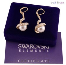 Orecchini donna oro Swarovski Elements originale G4Love perla cristalli eleganti