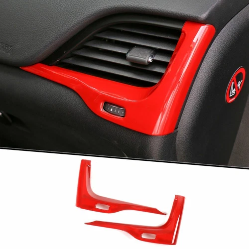 27x Red Full Set Interior Center Gear Shift Panel Trim For Jeep Cherokee 2014-18 - Picture 11 of 14