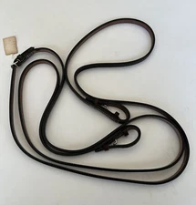 Weymouth 3/8” Plain Leather Curb Rein brown Made In ENGLAND
