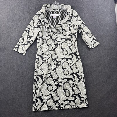 Gretchen Scott Ruffle Neck Dress Women's Small Multicolor Black White  Paisley | eBay